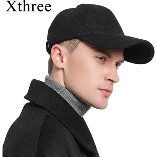 Xthree Solid Mens Baseball Cap Wool Spring Women Cap Bone Snapback Hat Gorras Hats for Women