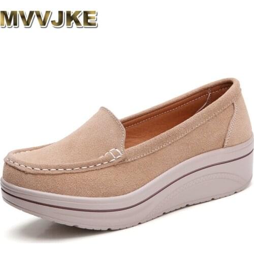 MVVJKE Spring autumn flat shoes women moccasins genuine leather casual shoes resistant non-slip shoes women shoes 7 colors