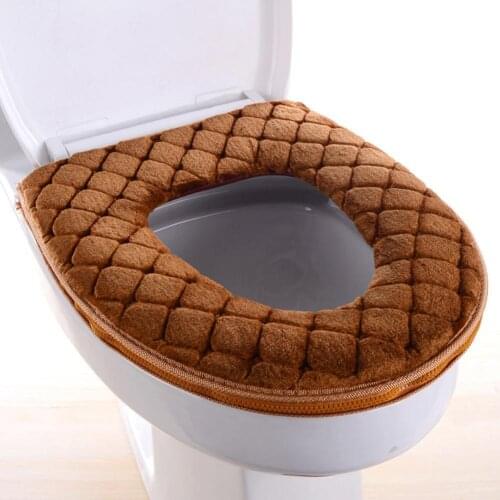 Bathroom Toilet Seat Cover Warm Plush Toilet Cover Cover Pad Lid Mat Seat Toilet Washable Cushion Comfortable Warmer Seat W6F0