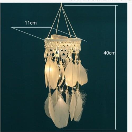 New girl heart lantern bright light dream catcher romantic gift pendant feather dreamcatcher wind bell girlfriend valentine gift