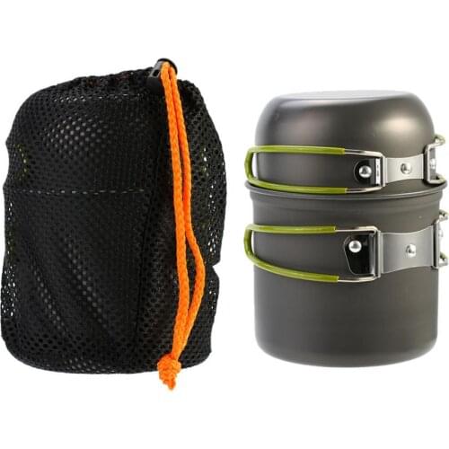 Outdoor Hiking Camping Cookware Set Aluminium Alloy Cookwear Set With Handgrip Tableware Picnic Tableware Pots Cooking Set