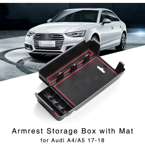 Armrest Storage Box for Audi A4 A5 2017 2018 Car Central Console Glove Tray