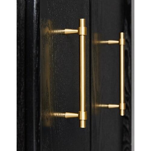 Solid Brass Knob and Handle T Shape Cabinet/Bookcase Handles Satin Brass Golden Drawer Pull Nordic Furniture Handles