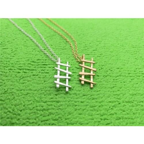 Steps Ladder to Success Construction Layered Small High Ladder Necklaces for Minimalist Geometric Meaningful Graduation Jewelry