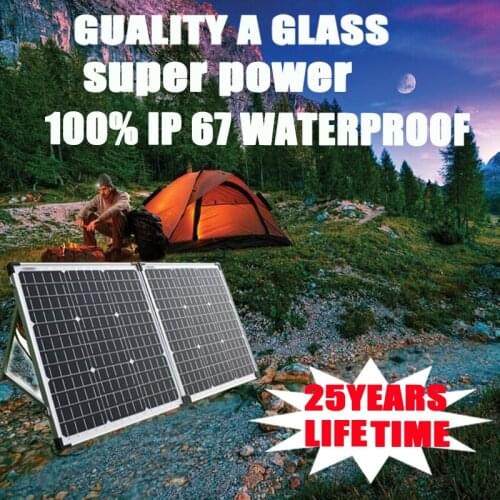 Super Power Dual USB Folding A Quality Solar Panel 100W(2PCS 50W) For 12V Battery Charge