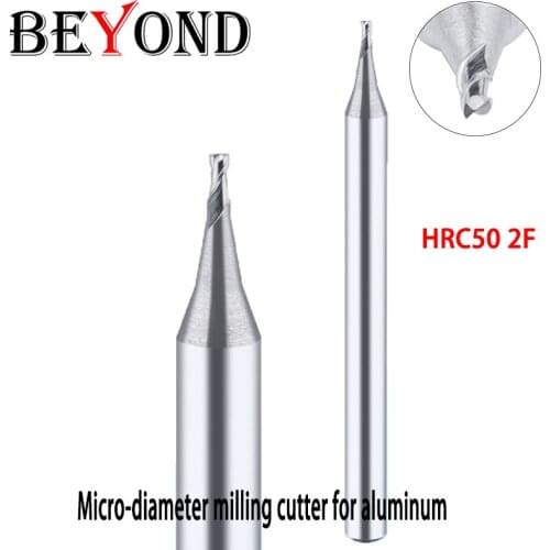 BEYOND Micro 2Flutes Milling Cutter For Aluminum Tungsten Steel End Mill Special Alloy Carbide CNC Lathe Tool