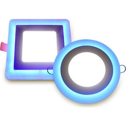 3 Mode High Bright LED Panel Light Ceiling 3W 6W 12W 18W Recessed Lamp Downlight Round Two Color White/Blue AC 110-240V + Driver