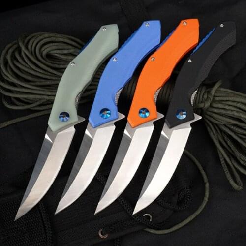 Three color optional D2 Folding Knife Survival Knife Tactical Pocket Knife G10 Hanlde with Belt Clip