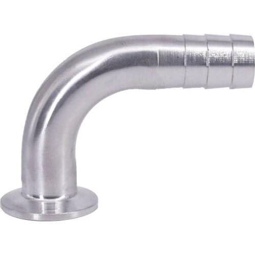 5PCS 0.75" Tri Clamp Ferrule OD 34mm x 19mm 3/4" Hose Barb 90 Degree Elbow SUS 304 Stainless Steel Sanitary Home Brew Beer Wine