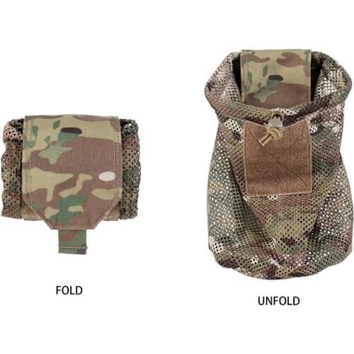 Outdoor Mini Foldable Magazine Mesh Drop Dump Pouch Tactical ROLL-UP Molle Pouch Storage Bag Cordura