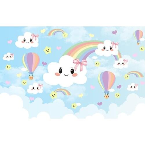Lovely cloud birthday Backgrounds photography vinyl fotografia baby girls photo Backdrops for kid photography studio props G-977