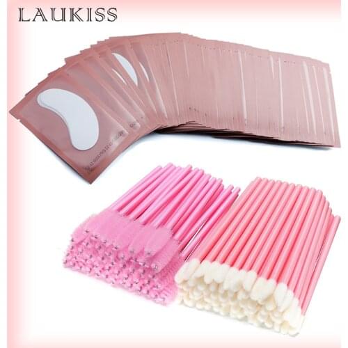 Eyelash Pads Patches For Eyelash Extension Disposable Eyelash Eyebrow Brushes Lip Brush Lipstick Mascara Gloss Wands Makeup