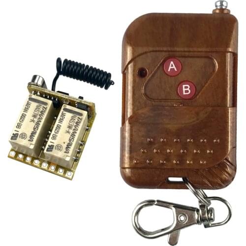 2CH Relay Wireless Remote Control Switch 433mhz RF Mini Small 3.7v 5v 6v 9v 12v Momentary Controller Module trigger reset button