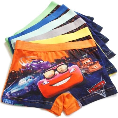 2pcs/Bag New Boys Underwear Cars Cartoon Boy Children Underwear Boxers Underpants Kids Panties Panty Briefs 2-7Years