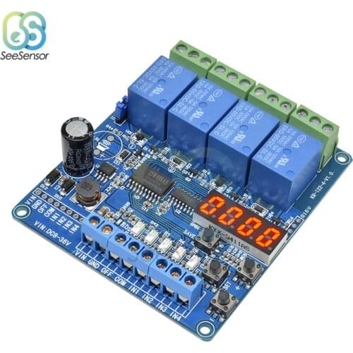 Industrial Grade DC 8V-36V 4 Channel Multi-function Relay Module Wide Voltage Power Supply Module with Optocoupler