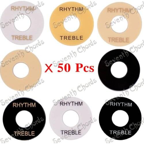 50 Pcs Plastic Toggle Switch Plate Selector Cover Marker Washer Rythm/treble Ring for LP Electric Guitar - 8 Color for choose