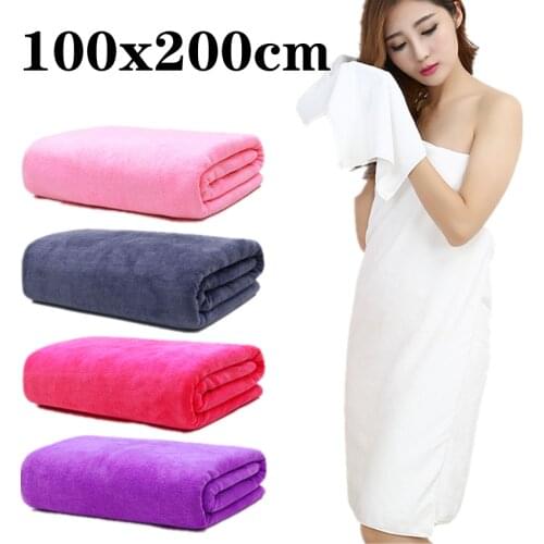 100X200cmMicrofiber Bath Towel , Extra Absorbent, Fast Drying, Multipurpose for Swimming, Fitness, Sports, Yoga, Grey
