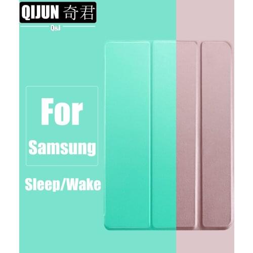 Tablet case for Samsung Galaxy Tab A 10.1" 2016 Auto Smart Sleep wake funda Trifold Stand Solid cover capa skin for SM-T580/T585