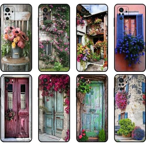 Black tpu Case For Xiaomi Redmi 9T Case Redmi Note 9T Note 10 Pro Case House With Flowers At Windows