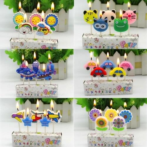 Party Supply Cartoon Candles Happy Birthday Cake Topper Cute Decoration Birthday Candle Planet UFO Kids Boy Cake Decoration