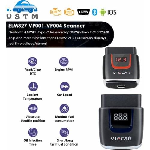 Viecar ELM327 V2.2 VP003 VP004 PIC18F25K80 OBD2 Car Diagnostic Bluetooth 4.0 WIFI OBD Scanner Tool ELM 327 V2.2 For Android/iOS