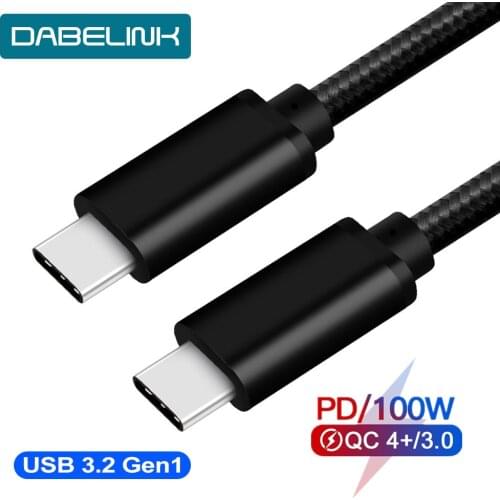 USB C PD 100W Cable Quick Charge QC 4.0 3.0 Type C Power delivery USB 3.2 gen1 cable for Xiaomi Redmi Note 8 Pro Fast Charging