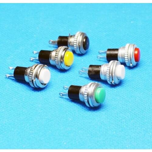 Momentary Switch DS-316 250V 1A 10mm Self-resetting OFF/ON Multicolor 2 Pins Push Button switch
