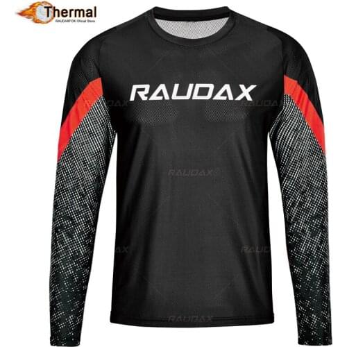 Raudax 2021 Mens Winter Long Sleeve Color Thermal Motocross Jerseys Warm Fleece Racing Shirts Downhill Bicycle Cycling Clothes