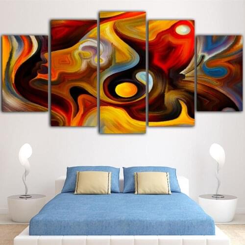 5 piece diamond painting"Abstract woman face"Wall Artwork mosaic Full square round drill Embroidery Cross Stitch kits Home Decor