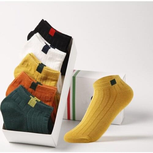 5 Pairs/lot Women Cotton Socks Spring Summer Autumn Cute Candy Color Ankle Socks Socks Womens Sock Slippers Girls Meias