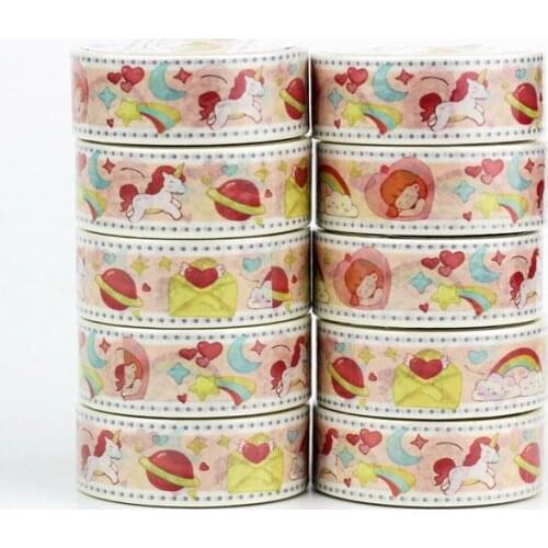 NEW 10pcs/Lot Decorative Rainbow Cloud Japanese Washi Tapes for Bullet Journal Adhesive Masking Tape Cute Papeleria