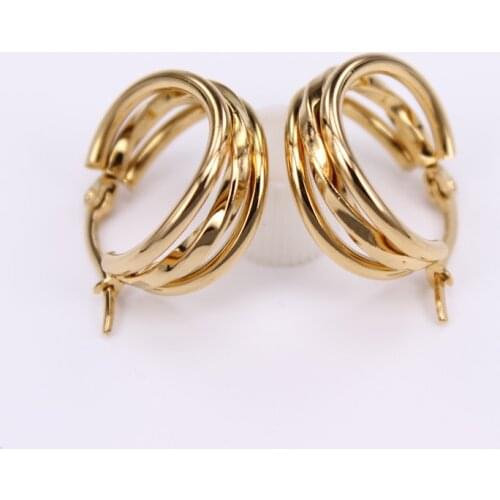 The New19mm classic Three rings Features get together Fashion womens jewelry Hoop earrings birthday present LH900