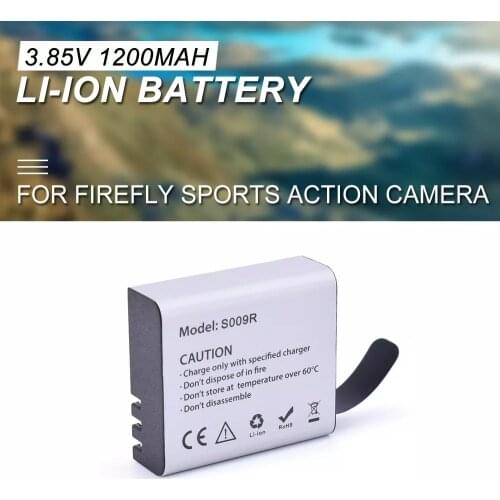 New Hawkeye Firefly 8S 8SE Camera S009R 3.85V 1200mAh 4.62Wh Li-ion Rechargeable Battery Sports Action WIFI Camera parts