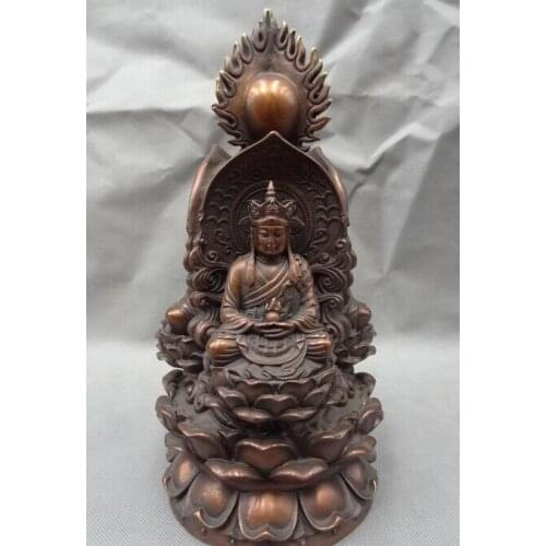 Wholesale factory 11" Tibet Pure Bronze 3 Face Shakyamuni Buddha Kwan-Yin Tang Seng Monk Statue AE1024 AB1025