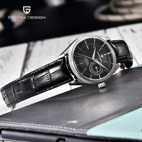 Pagani Design 2021 Fashion Business Men' Quartz Watch Sapphire Glass High Quality Leather Waterproof Calendar Watch Reloj Hombre