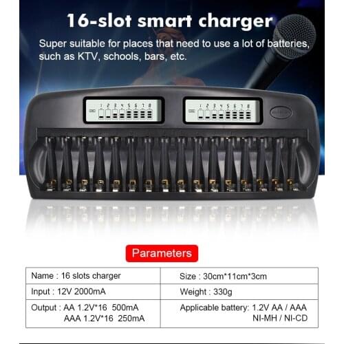 PALO 16 slots Intelligent fast battery charger for AA/AAA NI-MH NI-CD Rechargeable Batteries Use