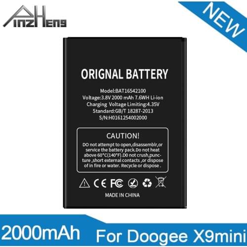 PINZHENG New 2000mAh BAT16542100 Phone Battery For DOOGEE X9 Mini Replacement Bateria For DOOGEE X9 Mini Mobile Phone Batteries