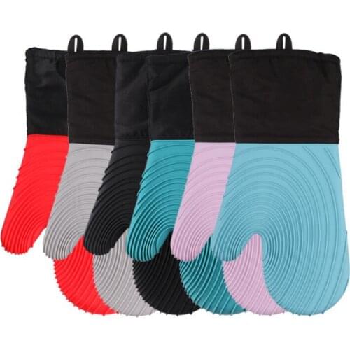 1pc Thick Oven Gloves Heat Resistant Baking Gloves with Silicone and Cotton Kitchen Gloves Flexible Oven Mitts for Microwave