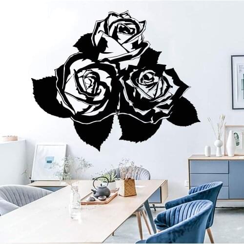 Roses Wall Decal Flowers Beautiful Livingroom Decoration Vinyl Wall Stickers Home Decoration Accessories For Girls Room Z347