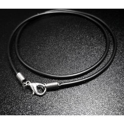 Man-made Black Leather Chain Necklaces for Women Men Cord Smooth Elastic Silicone Rope DIY Necklace Trend Jewellery Gift 2020
