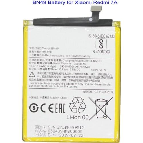 1x 4000mAh 15.4Wh Replacement BN49 Battery For Xiaomi Redmi 7A Batteries