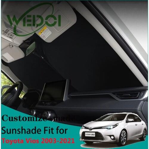 Custom-fit Car Windshield Sunshade for Toyota VIOS 2007-2021 Car Curtains for Special Car Size（Pls noted Car model and Year
