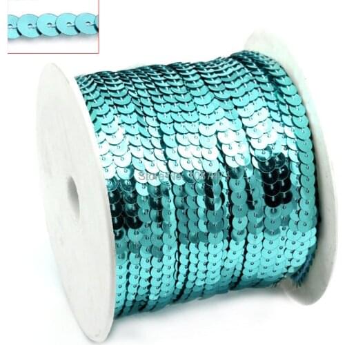 1 PC 100 yard Flat Sequins Spool String Dark Green 6mm( 2/8") Dia.handmade accessories DIY supplies dress deco