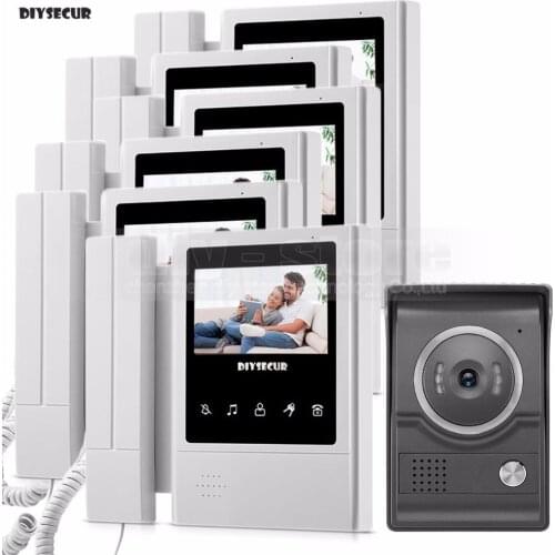 DIYSECUR 4.3inch Handheld Video Intercom Video Door Phone Doorbell 700TV Line Night Vision HD Camera for Home Office Factory 1V6
