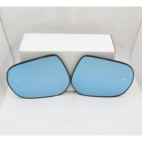 Blue Wing Mirror Glass With Base-Heated Car Glare Proof Mirror BSD Emblem For Lexus LX570 2012-19/GX400 GX460 2010-16