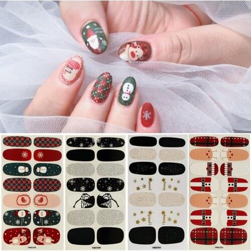 1 Sheet Personality Long Lasting Waterproof Festival Nail Art Stickers Full Cover Wraps Manicure Decals DIY Nail Decoration