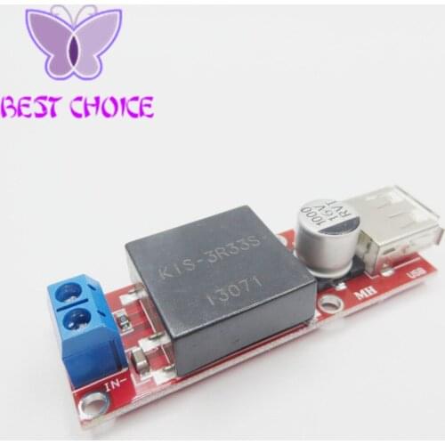 1pcs/lot 5V USB Output Converter DC 7V-24V To 5V 3A Step-Down Buck KIS3R33S Module KIS-3R33S