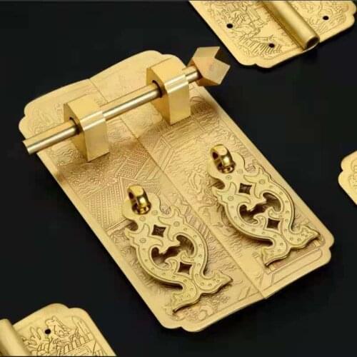 1Pcs Solid Wood Copper Accessories Antique Pure Copper Door Handles Wardrobe Cupboard Bookcase Door Knob