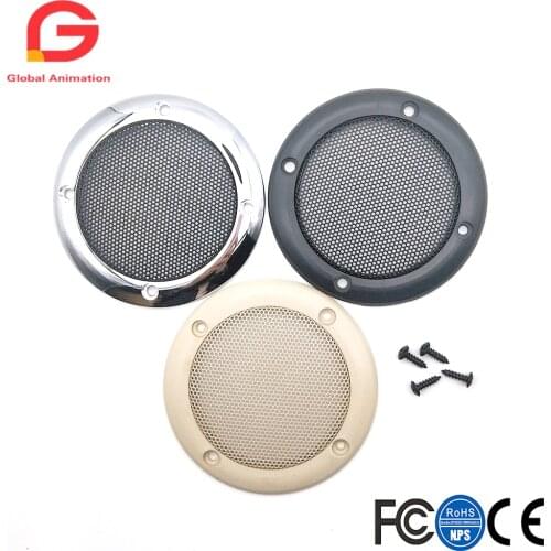 2PCS 3.5" Black Chrome Speaker Decorative Circle SubWoofer Grill Cover Guard Protector Mesh