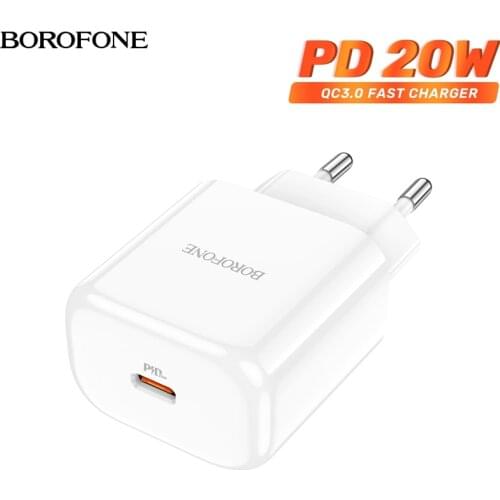 BOROFONE 20W PD Usb C Charger Adapter For iphone 12 11 Por Max EU Fast Quick Charging EU Plug For ipad Huawei P30 Samsung S10